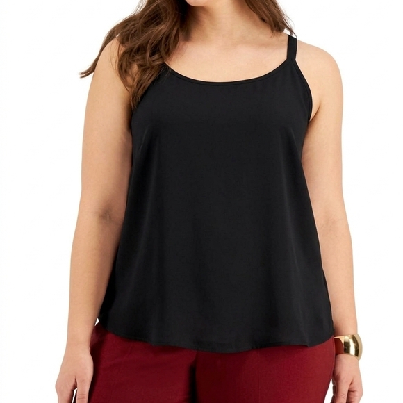 Bar III Tops - Bar III Black Scoop Neck Spaghetti Strap Women’s Camisole Plus Size 2X